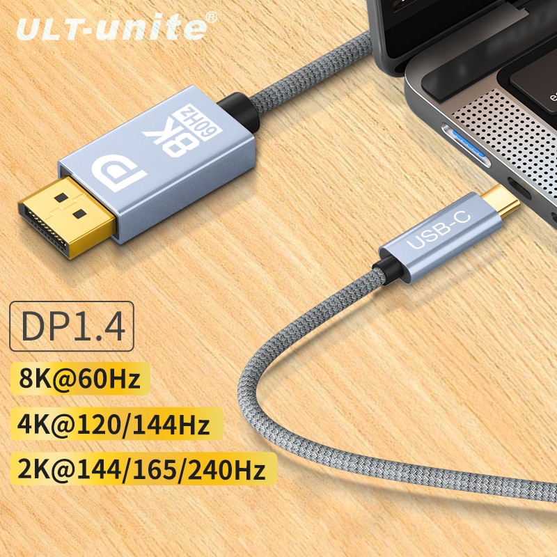 ULT-USB DisplayPort ̺ 8K60Hz  C DP 1.4 ̺ Thunderbolt 3 4 4K144Hz MacBook Pro Ｚ S21 ȭ